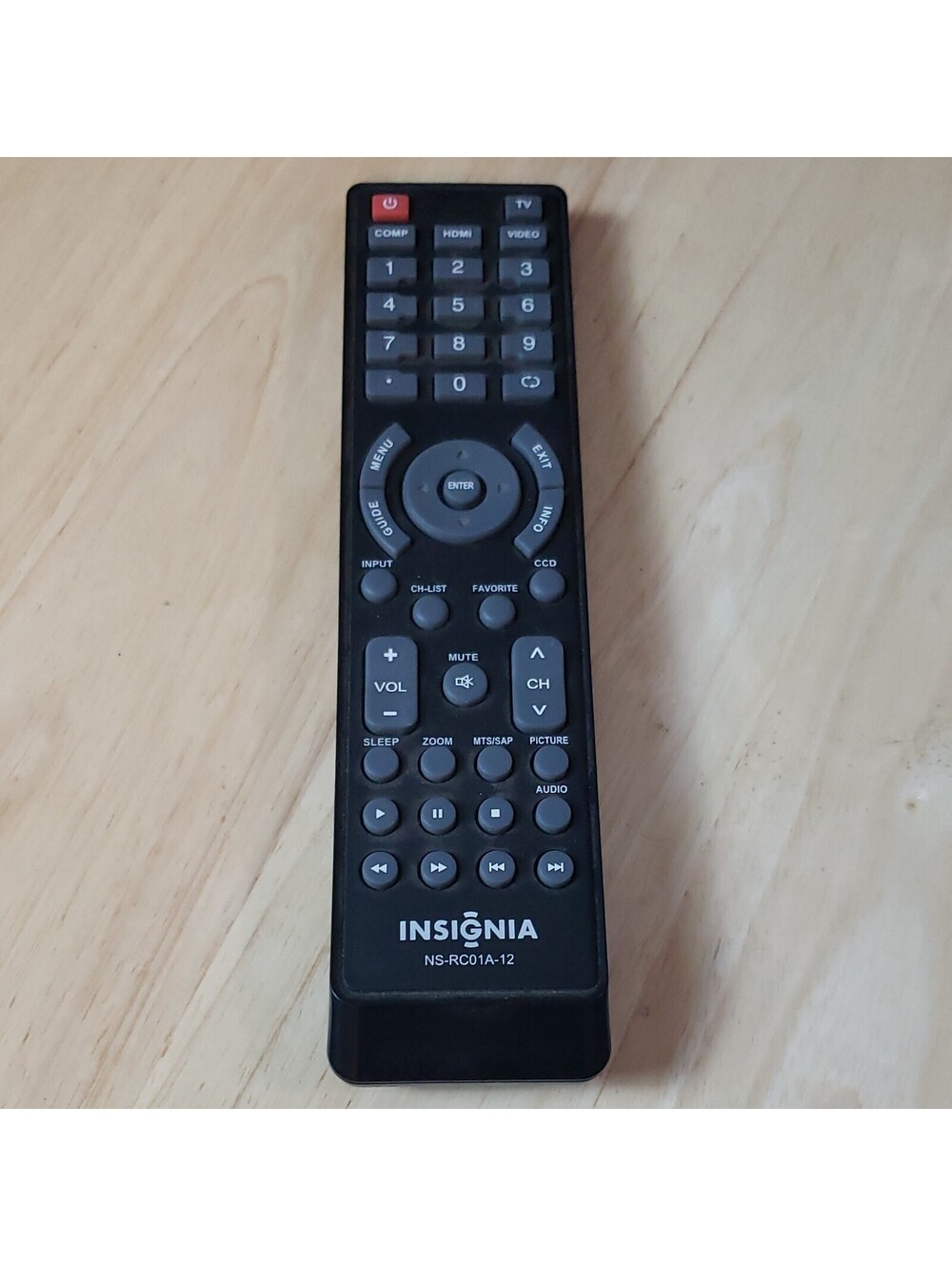 Insignia NS-RC01A-12 Wireless TV Remote Control for Insignia TVs, Black
